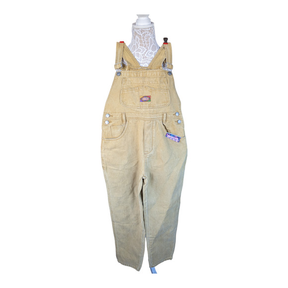 NWT Vintage Jordache Gold Overalls L - Picture 1 of 8
